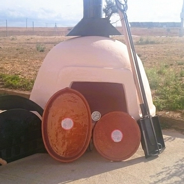 LOTE HORNO DE BARRO +ACCESORIOS+ASADOR OVALADO Y PLATO 80CM 